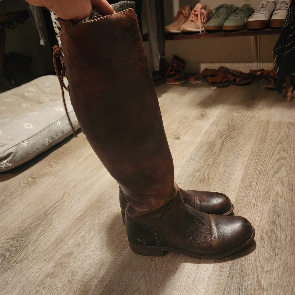 Bed Stu Rich Brown Leather Lace-Up Boots